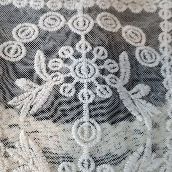 VINTAGE STYLE LACE TOP CREAM WHITE LARGE GIRLY ROMANTIC FEMININE REGENCY RETRO - Picture 3 of 8